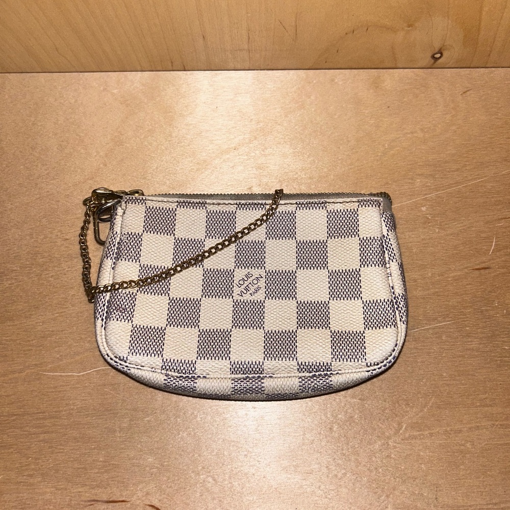 Louis Vuitton White and Blue Checkered Women's Bag